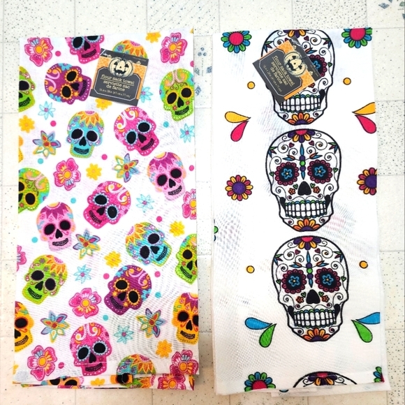 Day of the dead skeleton tea towels - Picture 1 of 1